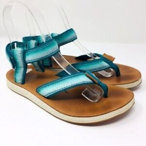 Teva teal hombre gladiador sandals leather sole aqua us 5 BoxA